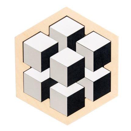 tangram cubes noir blanc gris